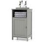 Bathroom Floor Single Door Side Cabinet with Open Compartment