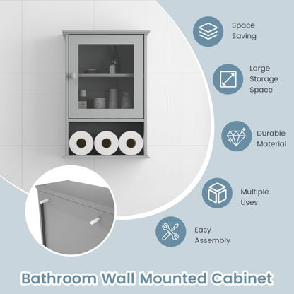Bathroom Wall Mounted Storage Cupboard with Single Door