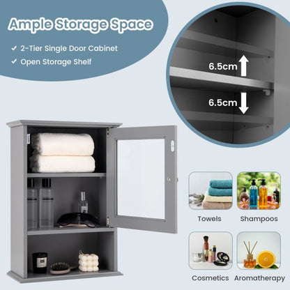 Bathroom Wall Mounted Storage Cupboard with Single Door