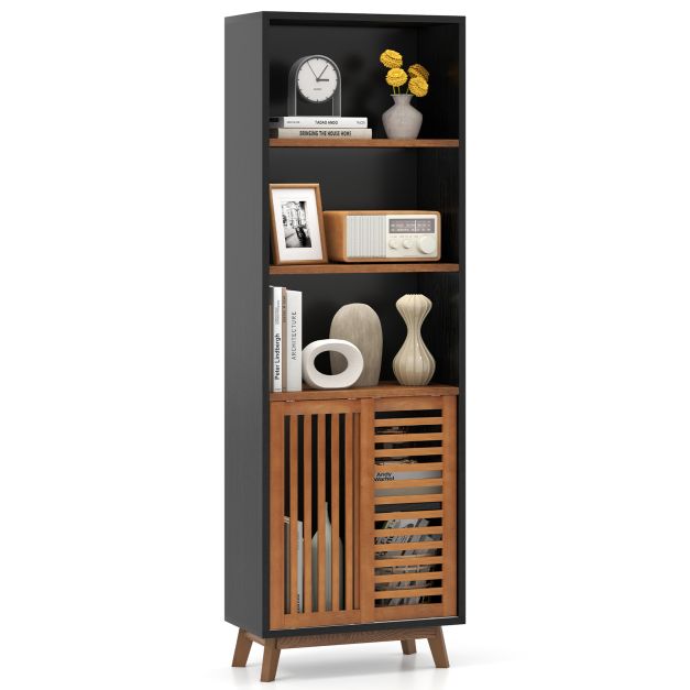 178 CM 5-Tier Bookshelf with Reversible Adjustable Shelf