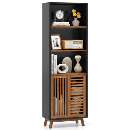 178 CM 5-Tier Bookshelf with Reversible Adjustable Shelf