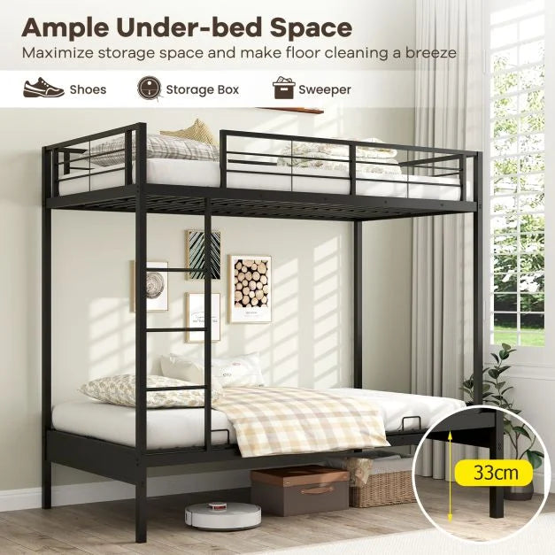 Single Over Futon Bunk Bed with Ladder and Safety Guardrails