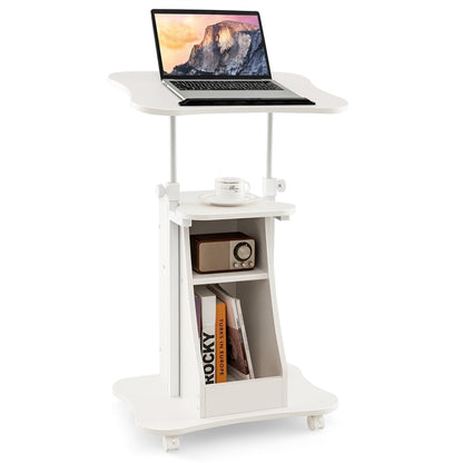 Laptop Cart Height Adjustable with Wheels