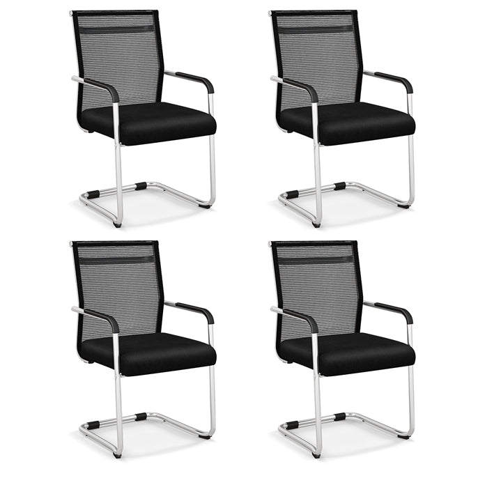 Set of 2 Executive Office Guest Chairs with Metal Sled Base