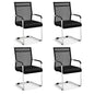 Set of 2 Executive Office Guest Chairs with Metal Sled Base