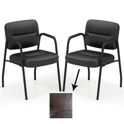 Set of 2 Waiting Room Chairs with Integrated Armrests No Wheels