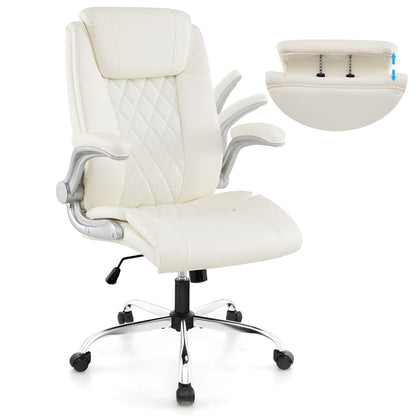 PU Leather Office Chair, Height Adjustable Executive Chair with Rocking Function