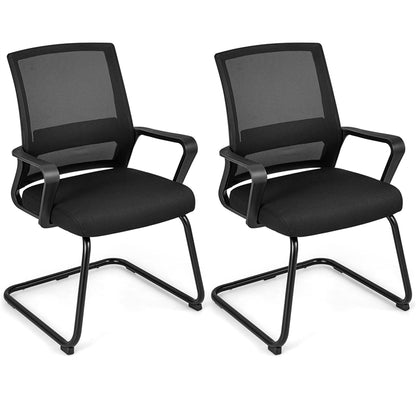 Conference Reception Chair with Lumbar Support and Sled Base