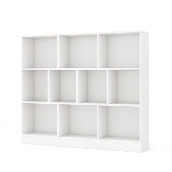 10-Cube Bookshelf Freestanding Storage Organizer with 2 Anti-Tipping Kits