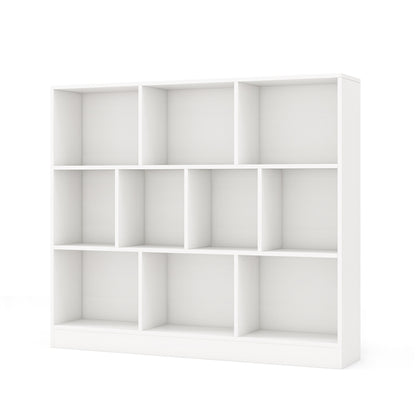 10-Cube Bookshelf Freestanding Storage Organizer with 2 Anti-Tipping Kits