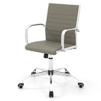 Executive Office Chair, Ergonomic High Back PU Leather Swivel Computer Desk Chair with Chrome Arms
