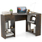 L-Shaped Computer Desk with Storage and Open Shelves for Living Room Bedroom