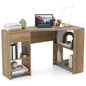 L-Shaped Computer Desk with Storage and Open Shelves for Living Room Bedroom
