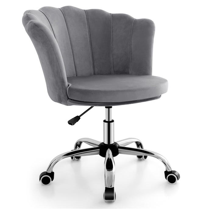 Adjustable Velvet Office Chair with Handle and Universal Wheels