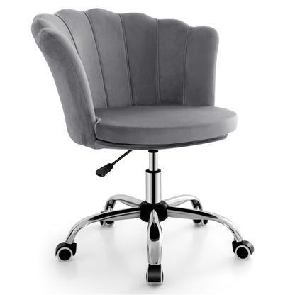 Adjustable Velvet Office Chair with Handle and Universal Wheels