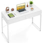Computer Desk with 2 Drawers Vanity Table with Heavy-Duty Metal Frame