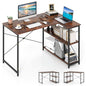 L-shaped Computer Desk Reversible Corner Desk with Adjustable Shelf