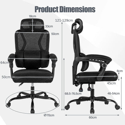 Ergonomic Office Computer Mesh Chair with High Back and Adaptive Lumbar Support