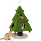 Christmas Cat Tree with Scratching Post and Dangling Balls