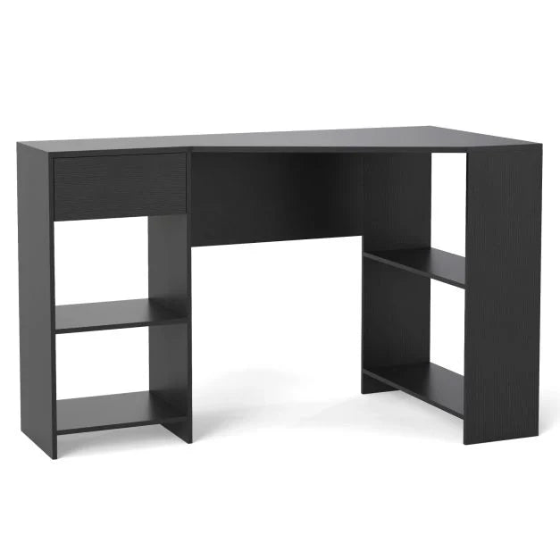 L-Shaped Computer Desk with Storage and Open Shelves for Living Room Bedroom