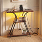 Console Table with LED Light and Power Outlet, 3-Tier Narrow Entryway Table