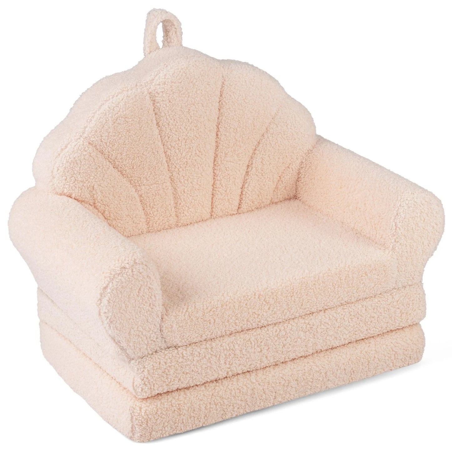 Convertible Kids Sofa 2-in-1 Fold out Toddler Couch Chair to Lounger Bed