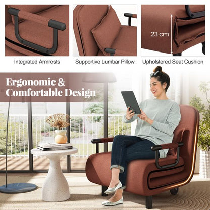 3-in-1 Convertible Sofa Bed with 5-Position Adjustable Backrest