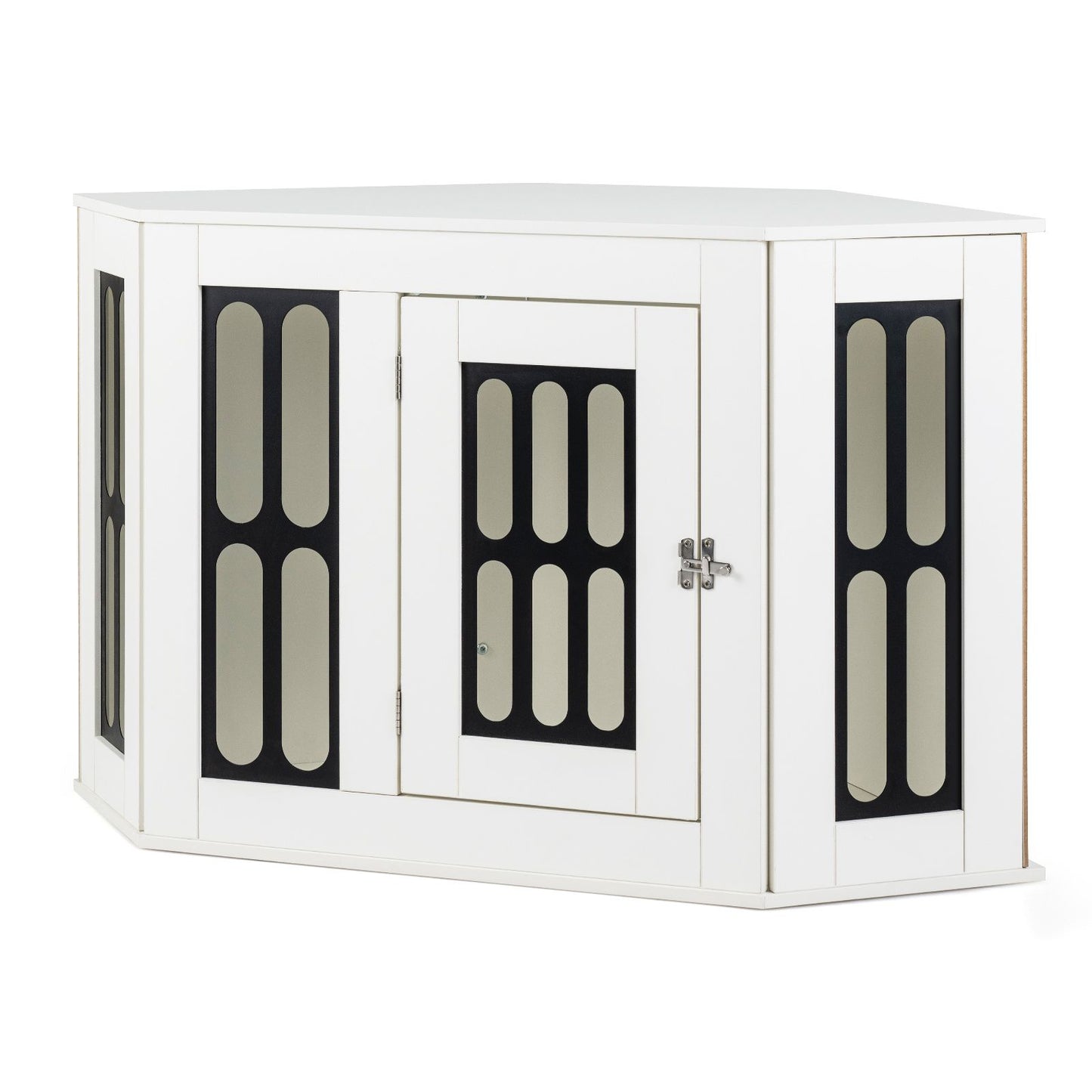 Corner Dog Crate Furniture Metal Side Table for Small Dogs