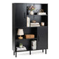 Wooden Bookcase, 4 Cube Storage Cabinet with 2 Doors