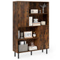 Wooden Bookcase, 4 Cube Storage Cabinet with 2 Doors