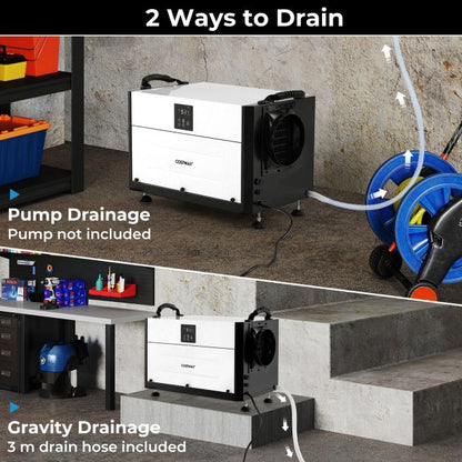 50/70L/Day Crawl Space Dehumidifier with 3 Modes and 24H Timer