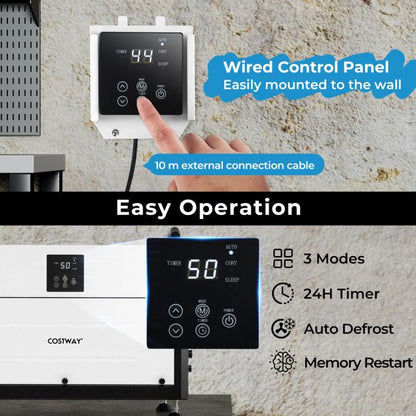 50/70L/Day Crawl Space Dehumidifier with 3 Modes and 24H Timer