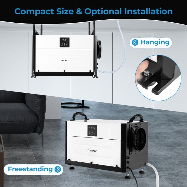 50/70L/Day Crawl Space Dehumidifier with 3 Modes and 24H Timer