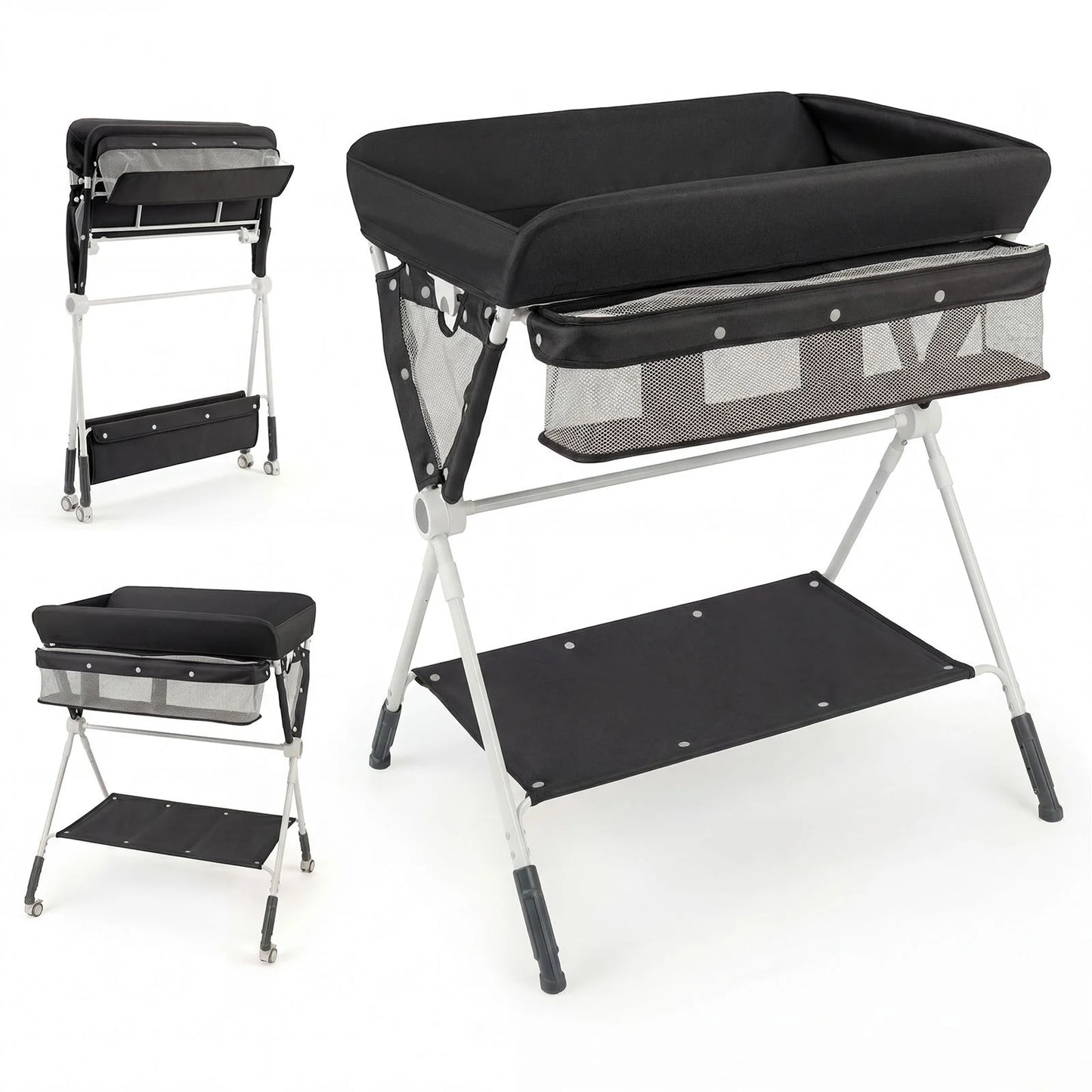 Diaper Changing Station with 3 Position Adjustable Level and 4 Universal Wheels