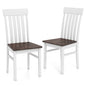 Dining Chairs Set of 2 with Hollowed Backrests and Rubber Wood Seats