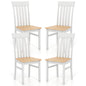 Dining Chairs Set of 2 with Hollowed Backrests and Rubber Wood Seats