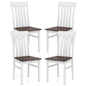 Dining Chairs Set of 2 with Hollowed Backrests and Rubber Wood Seats