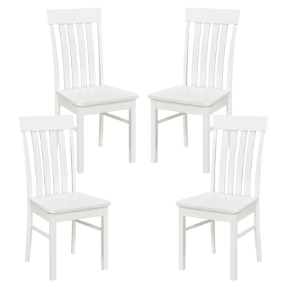 Dining Chairs Set of 2 with Hollowed Backrests and Rubber Wood Seats