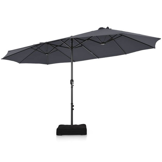 460 cm Double Sided Outdoor Umbrella with Crank Handle