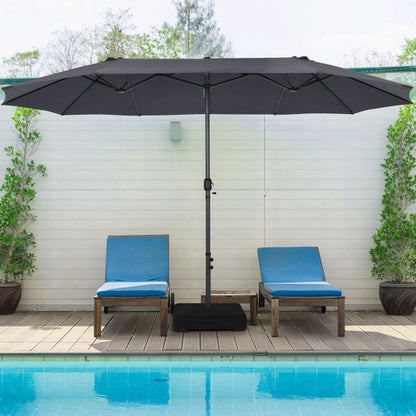 460 cm Double Sided Outdoor Umbrella with Crank Handle