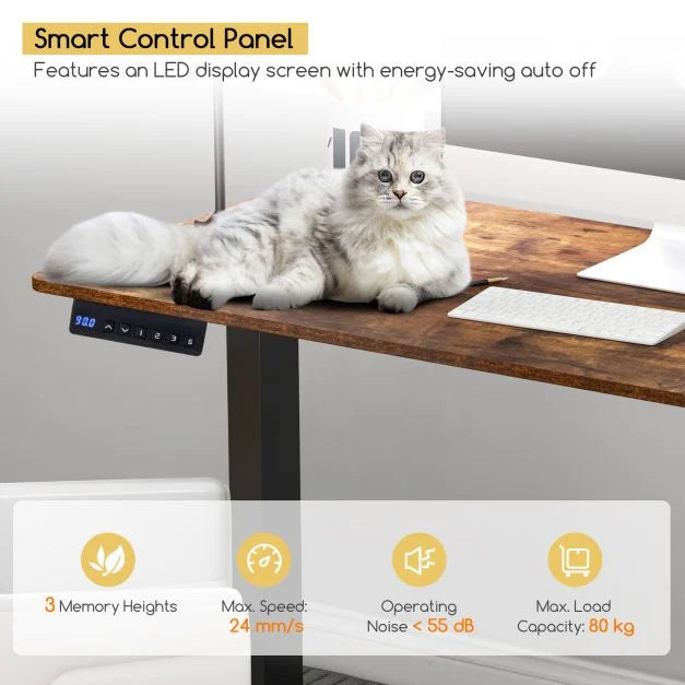 120 x 60cm Height Adjustable Standing Desk with 3 Memory Heights