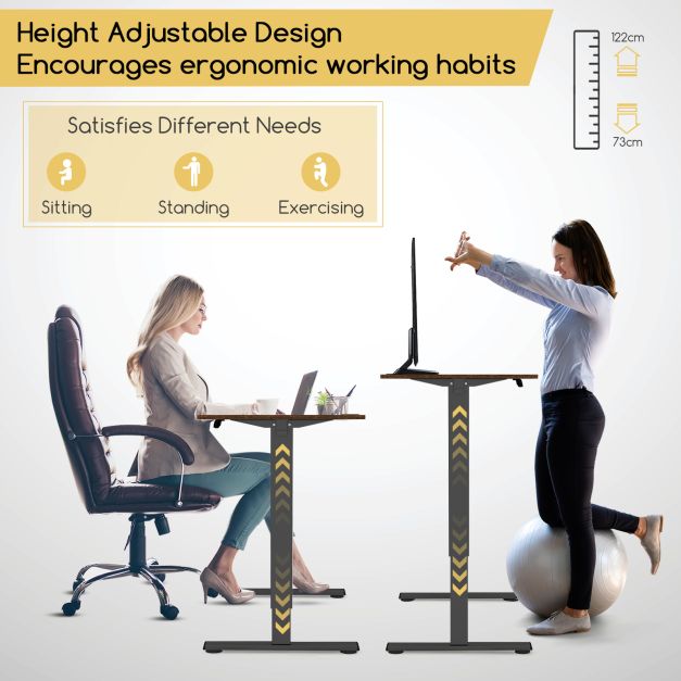 120 x 60cm Height Adjustable Standing Desk with 3 Memory Heights
