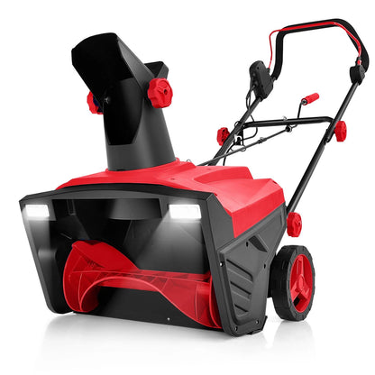 Electric Walk-behind Snow Blower with Dual LED Lights and Rotating Chute