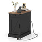 End Table with Charging Station Farmhouse Bedside Table with Storage Drawer
