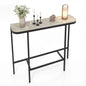 Entryway Table with Faux Marble Top and Metal Frame for Hallway