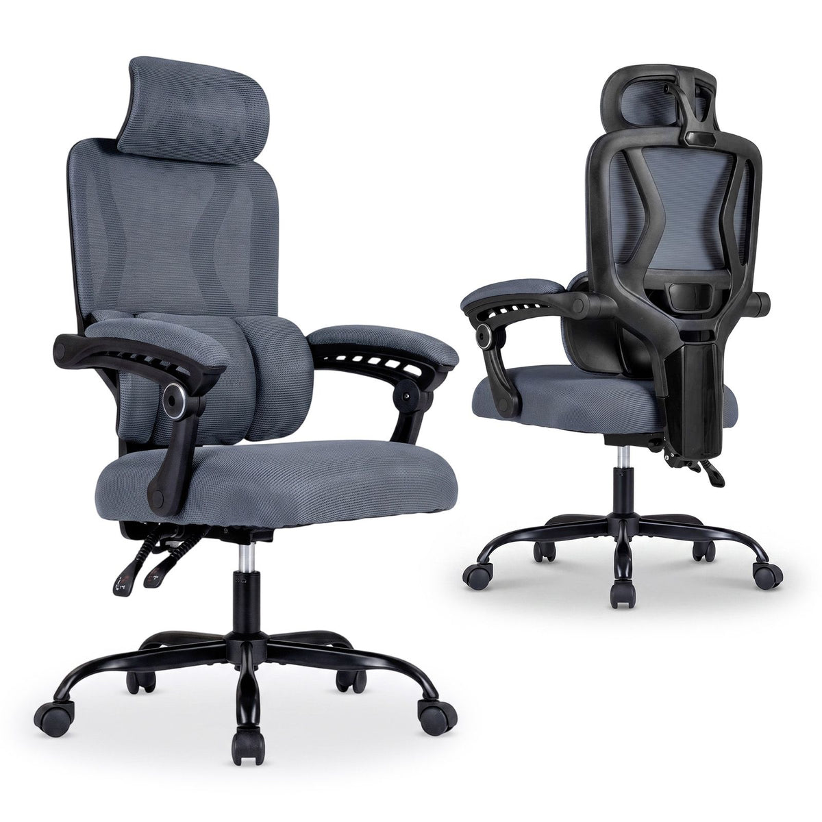 Ergonomic Office Computer Mesh Chair with High Back and Adaptive Lumbar Support