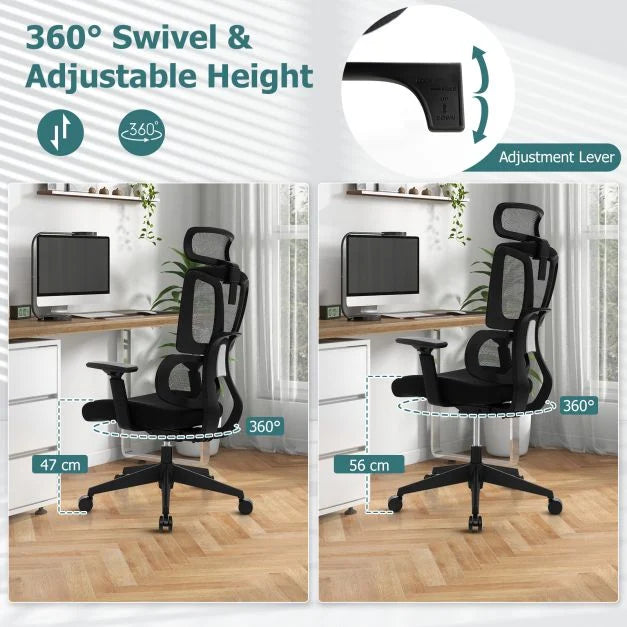 Ergonomic Mesh Office Chair with N Type Lumbar Support