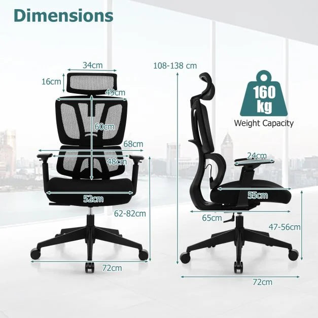Ergonomic Mesh Office Chair with N Type Lumbar Support
