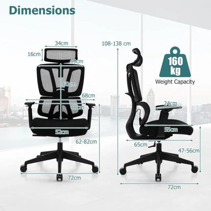 Ergonomic Mesh Office Chair with N Type Lumbar Support