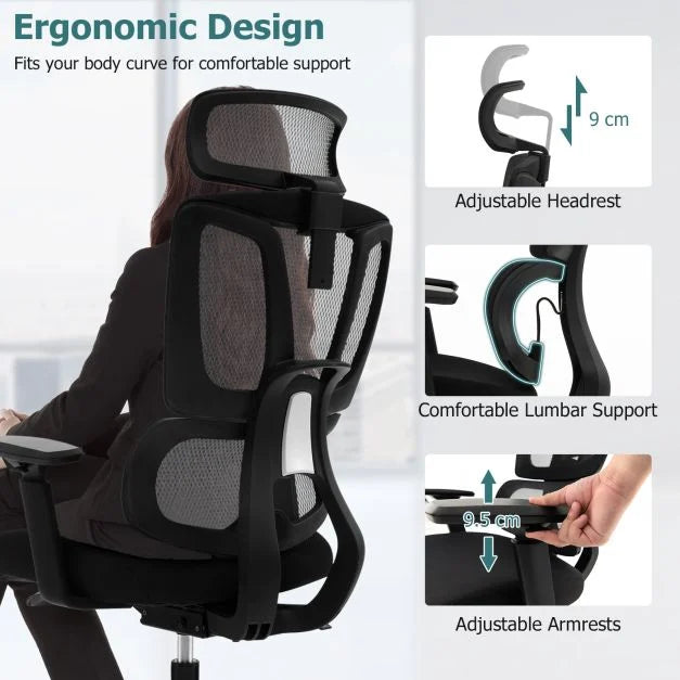 Ergonomic Mesh Office Chair with N Type Lumbar Support